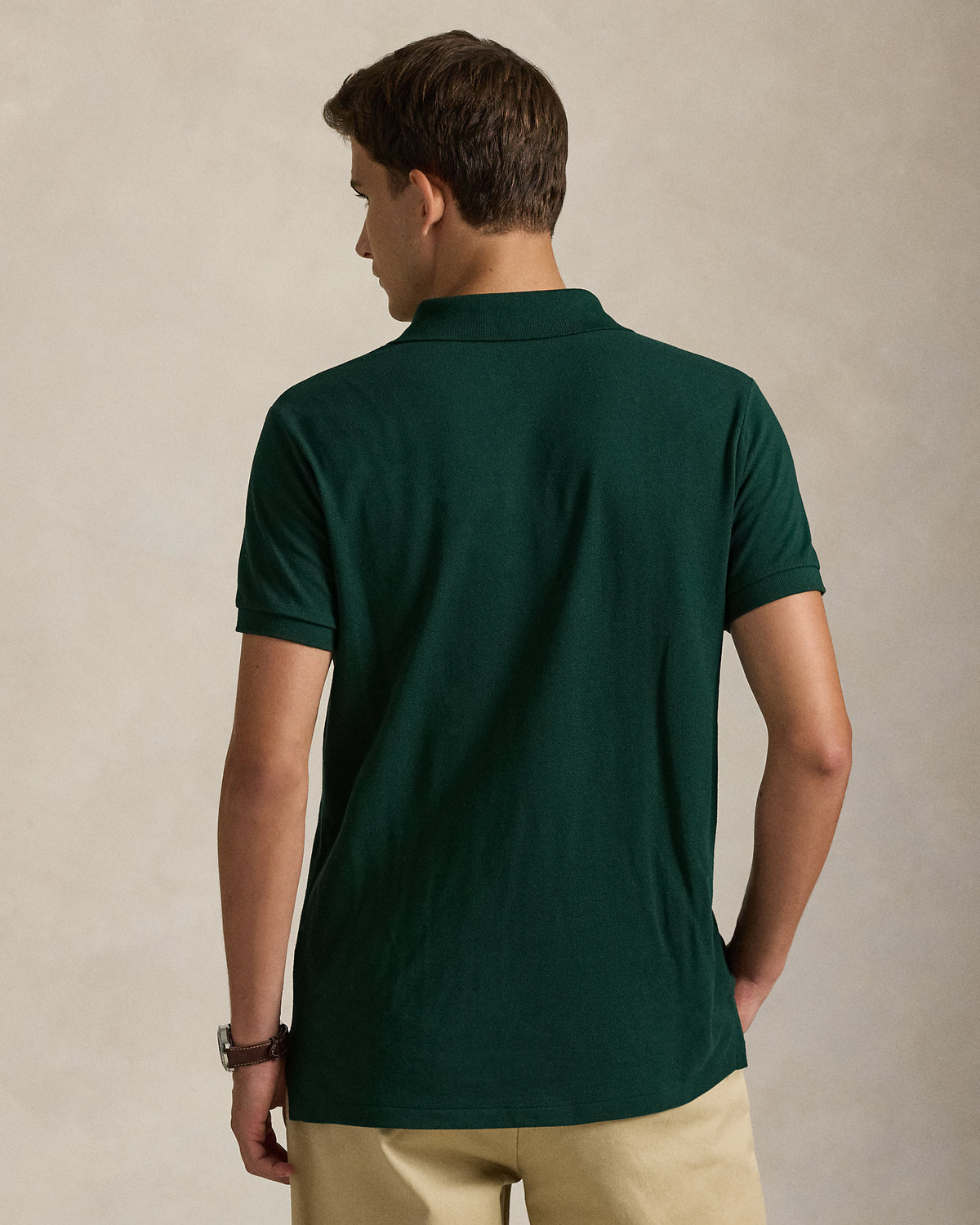 Polo Custom Slim Fit iconique en piqué College Green