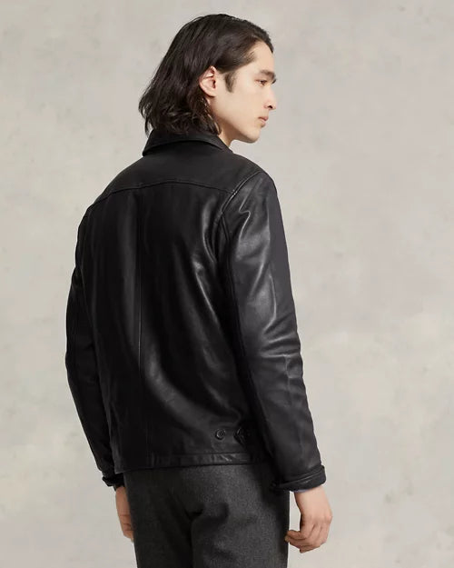 Veste en cuir — Brun bison