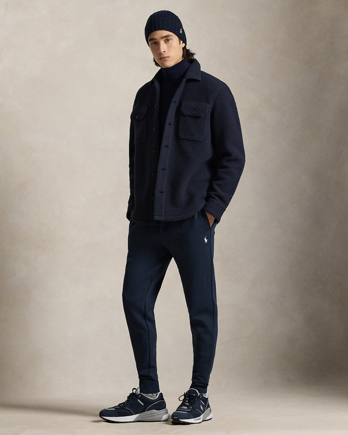 Pantalon de jogging jersey double Bleu marine aviateur