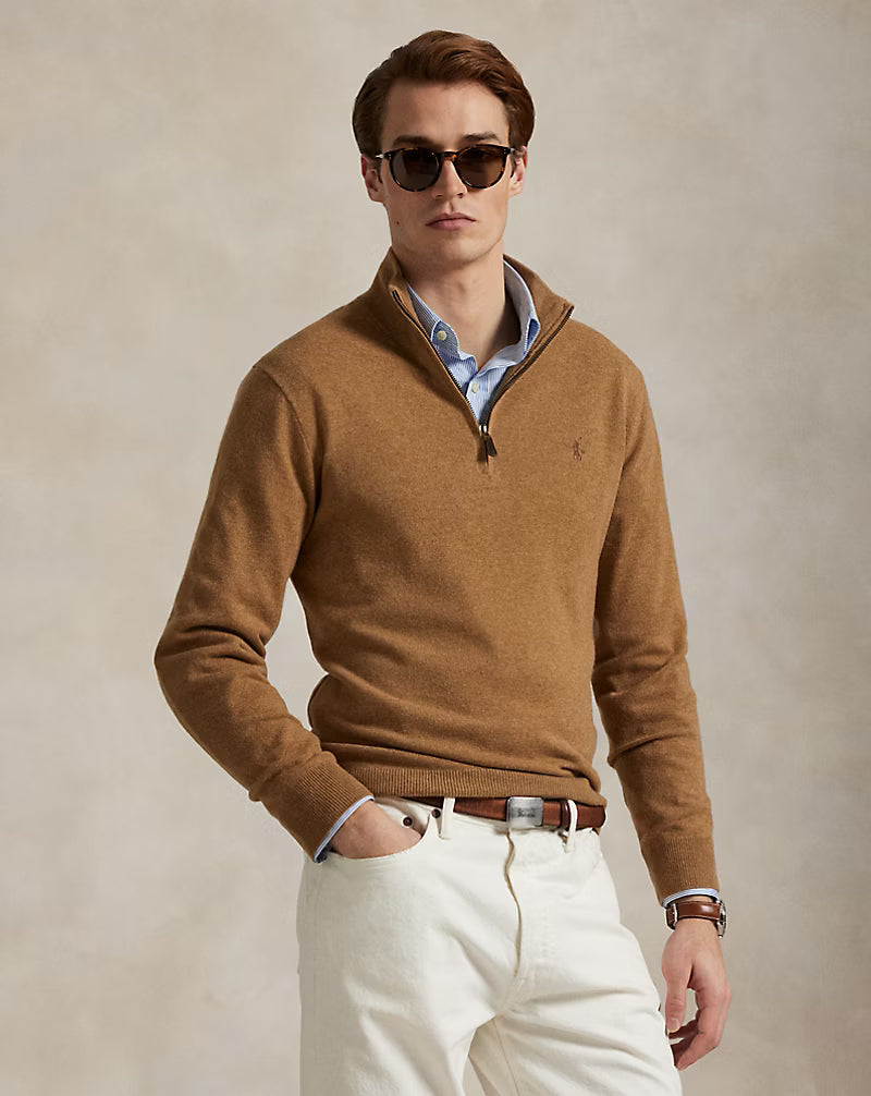 Pull demi-zippé en laine