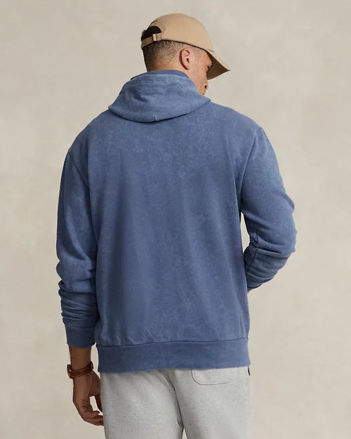 Sweat à capuche en molleton bouclé — Navy Grossy