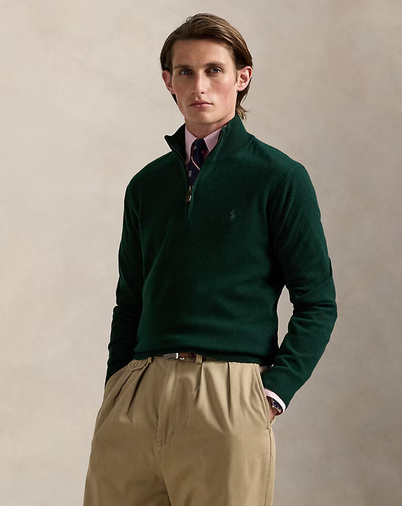 Pull demi-zippé en laine