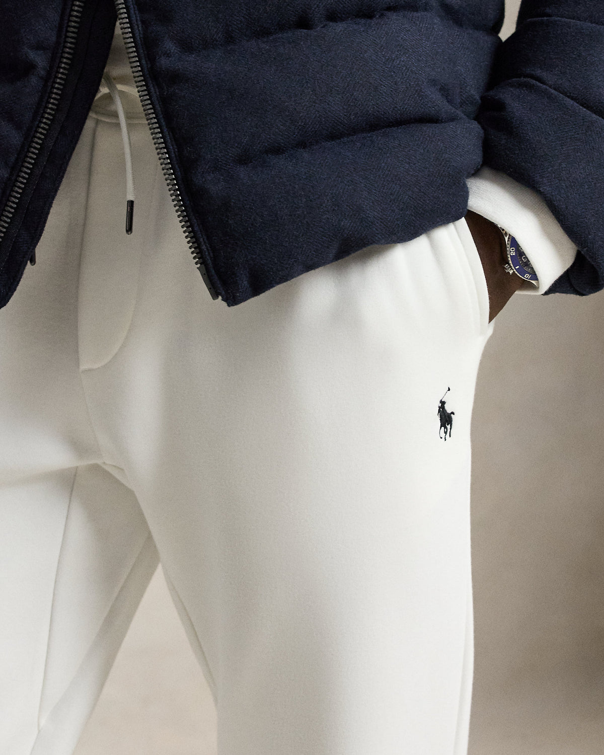 Pantalon de jogging jersey double Blanc