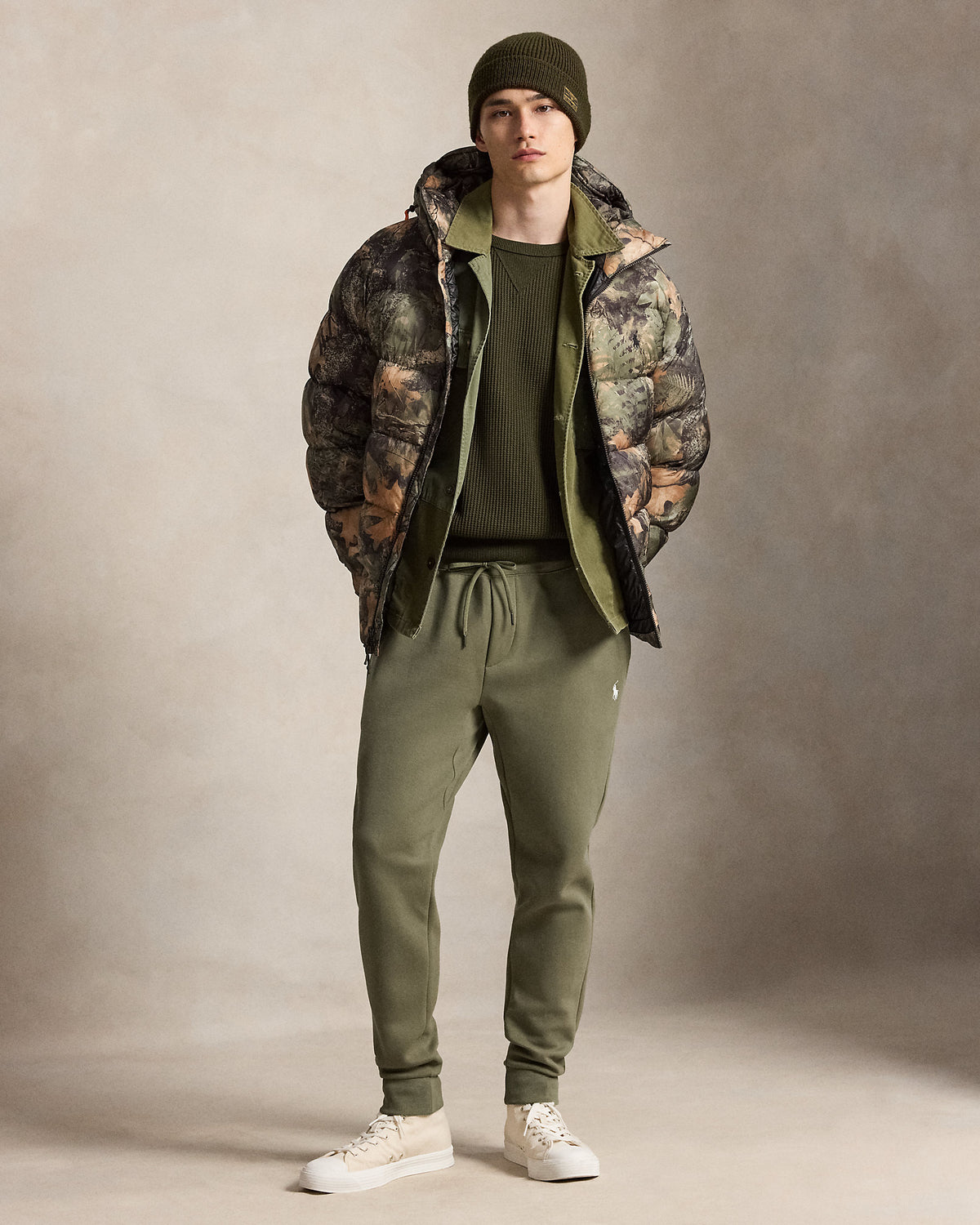 Pantalon de jogging jersey double Olive croisière
