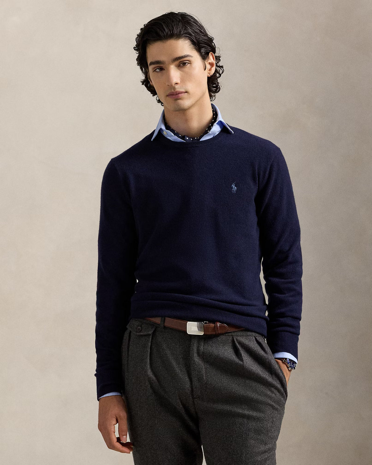 Pull col rond en laine