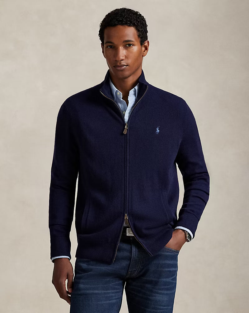 Pull entièrement zippé en laine