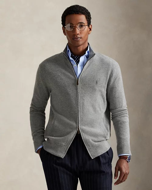 Pull entièrement zippé en laine