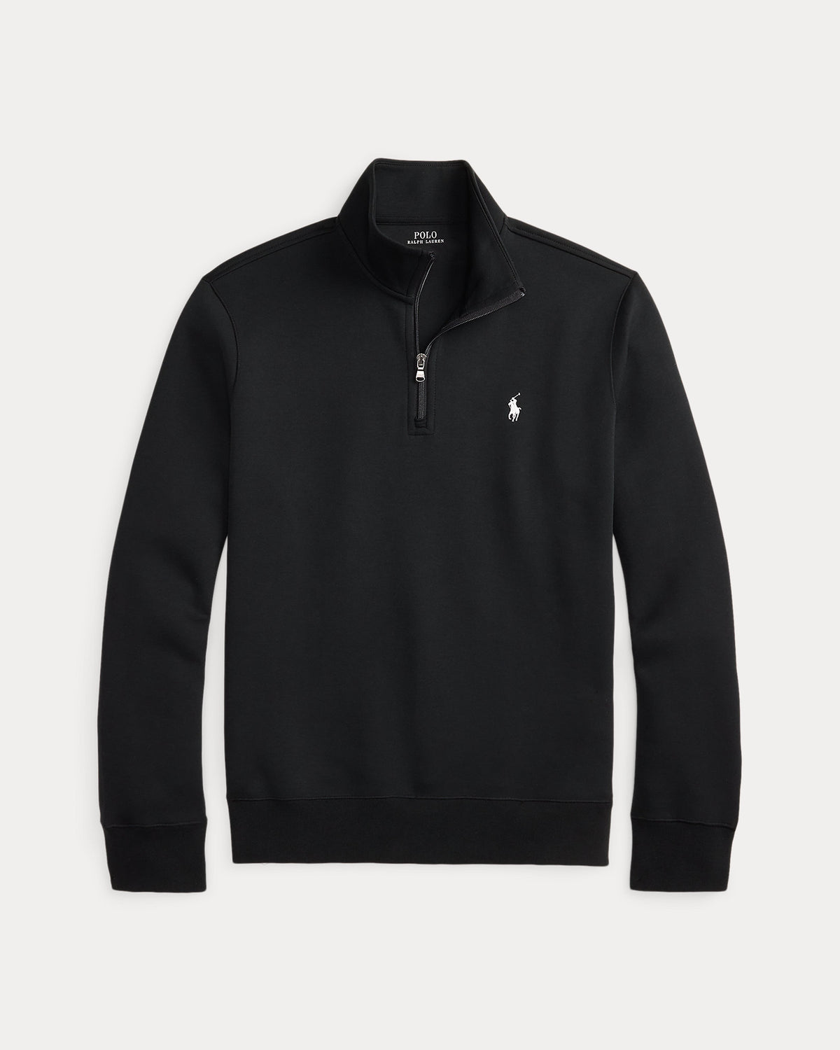 Pull quart de zip en maille double Polo Black