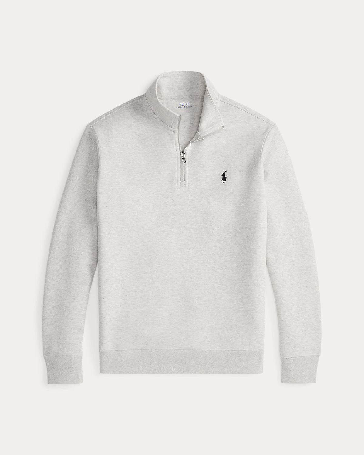 Pull quart de zip en maille double Chiné sport clair