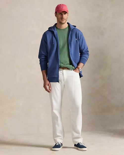 Sweat à capuche en maille double — Bleu Terre