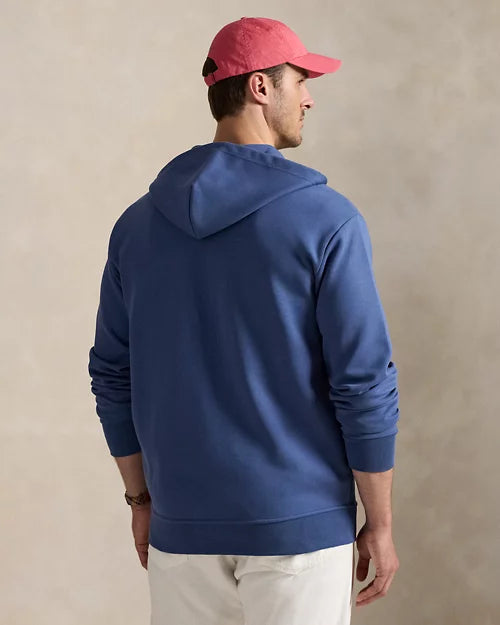 Sweat à capuche en maille double — Bleu Terre