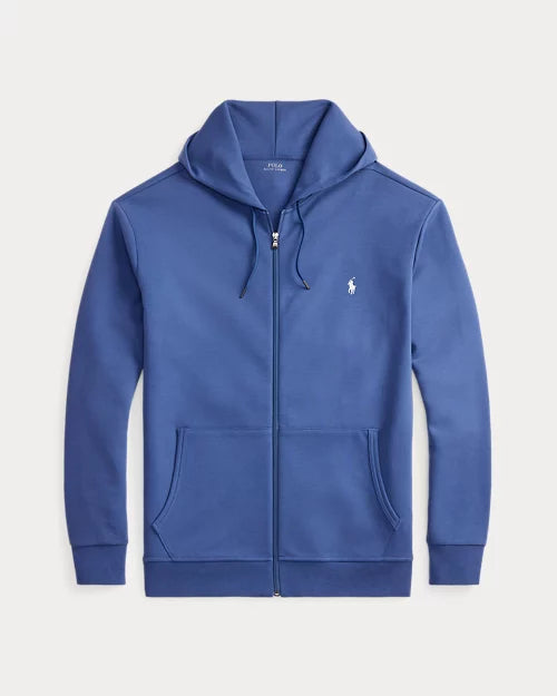 Sweat à capuche en maille double — Bleu Terre